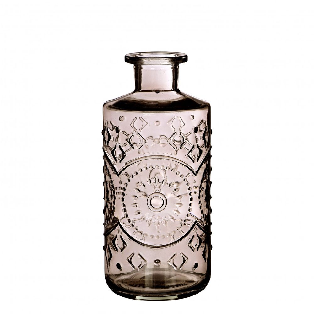 Glas Flasche Berlin braun D09cm H21cm