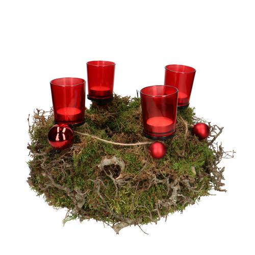 Tischdekoration Advent rot D30cm 