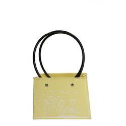 Zink Tasche Blume gelb 14x07x11cm
