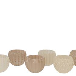Glas Teelicht Jazz Structure mix creme D08cm H06cm