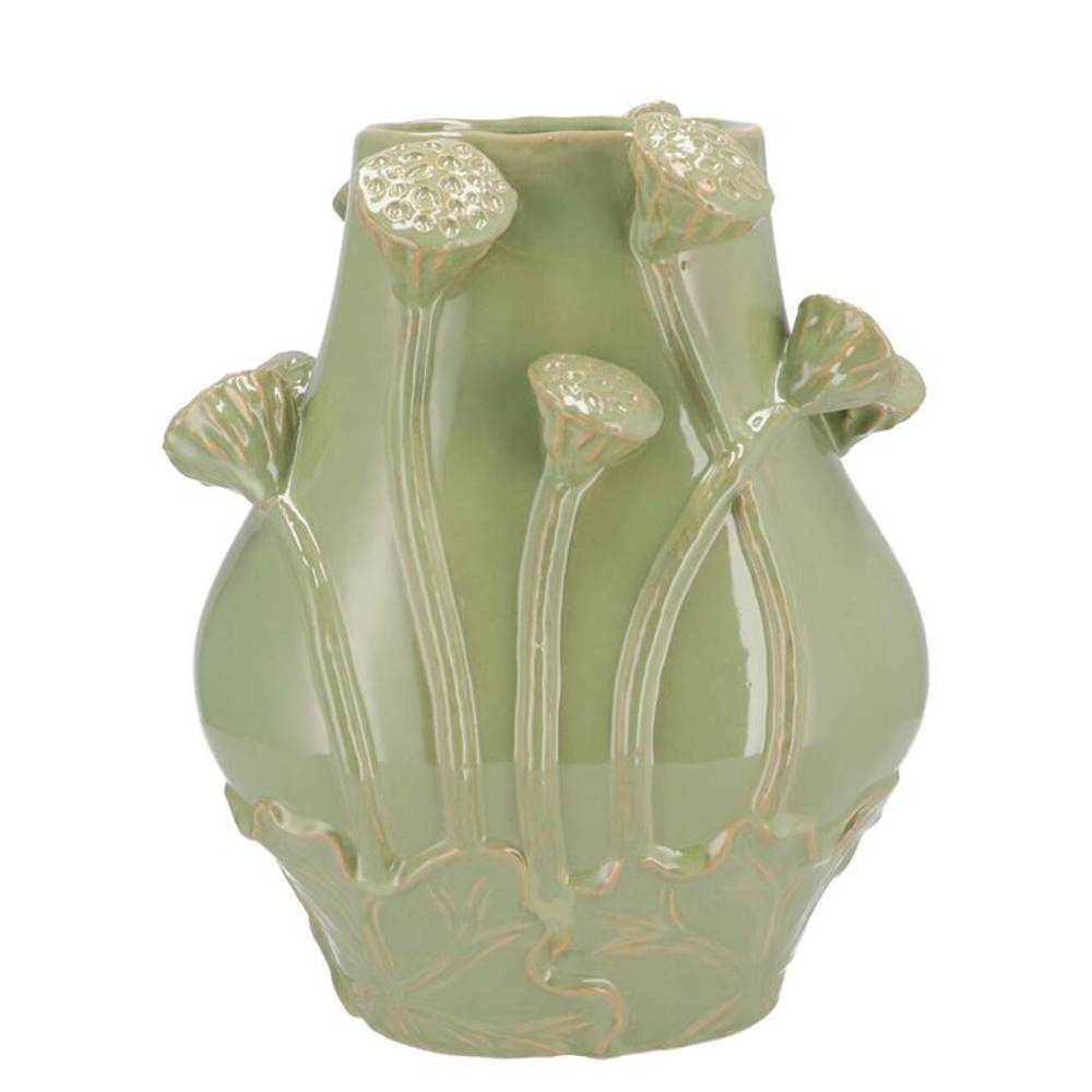 Keramik Vase Mara Lotus grün 28x20x35cm