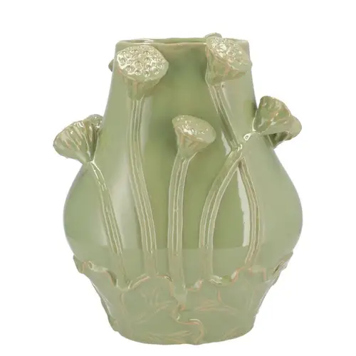 Keramik Vase Mara Lotus grün 28x20x35cm