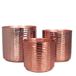 Homedeco Patras Übertopf Set von 3 Kupfe 20X20cm
