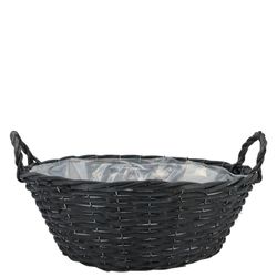 Korb Henkel Weide schwarz D25cm H11cm