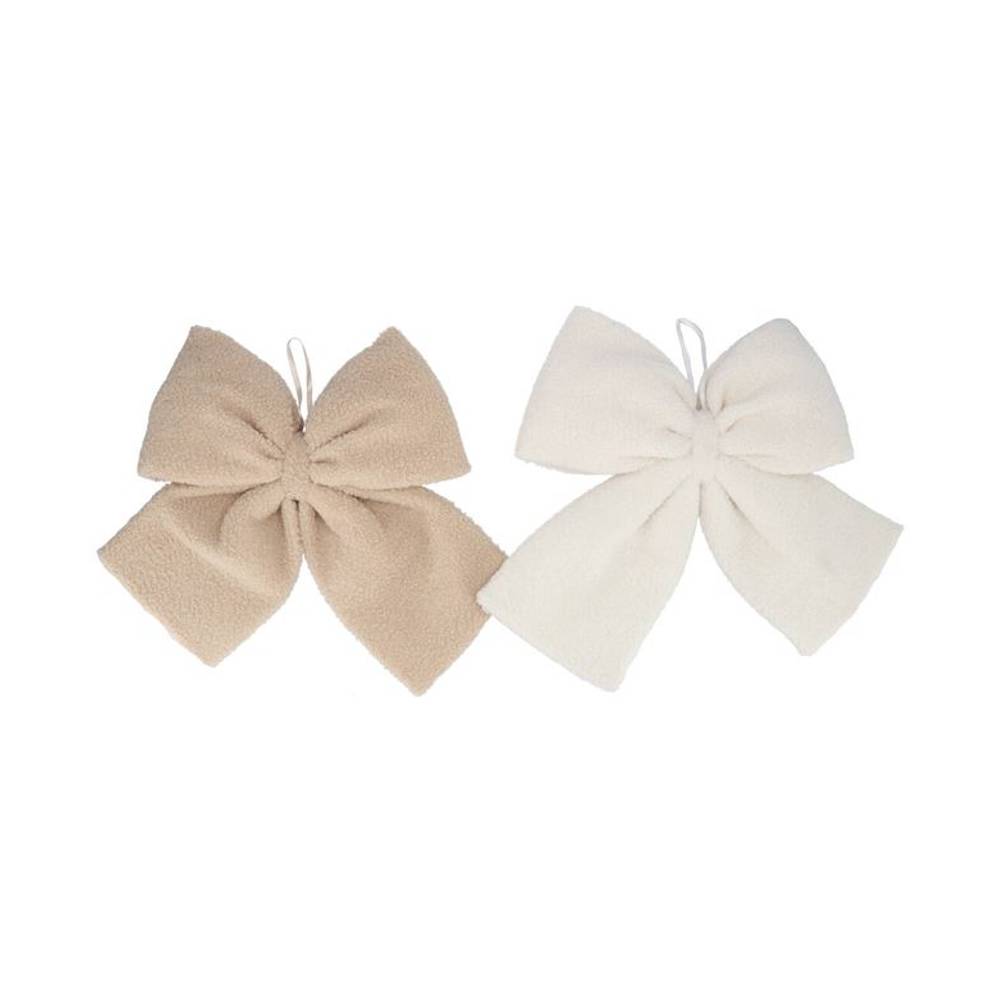 Hänger Schleife Teddy Sand mix creme 15cm