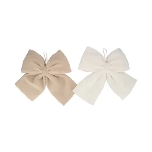 Hänger Schleife Teddy Sand mix creme 15cm