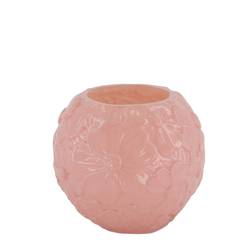 Glas Vase Flowers rosa D15cm H13cm