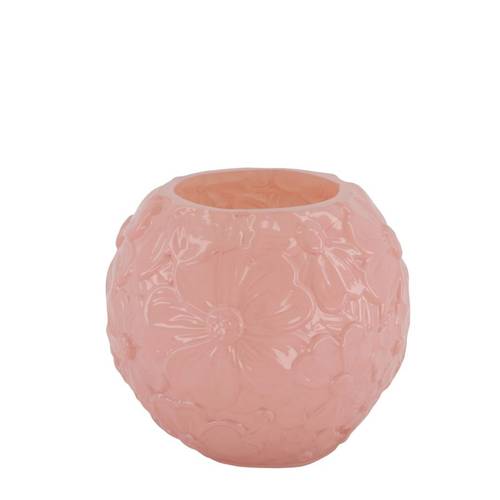 Glas Vase Flowers rosa D15cm H13cm