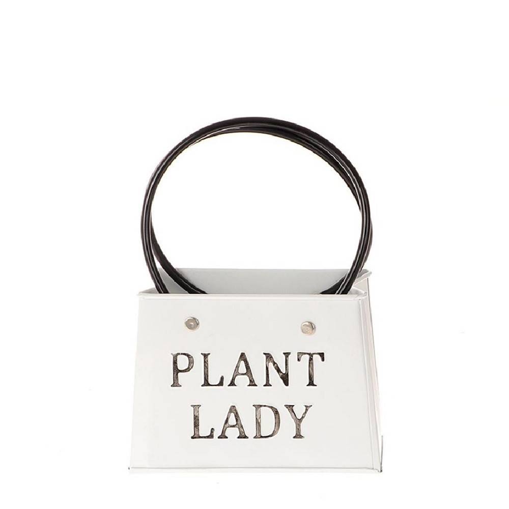Zink Tasche Lady weiss 16x18x15cm