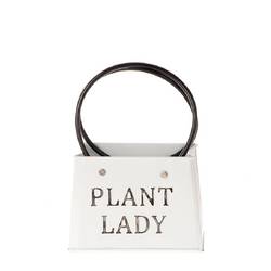 Zink Tasche Lady weiss 16x18x15cm