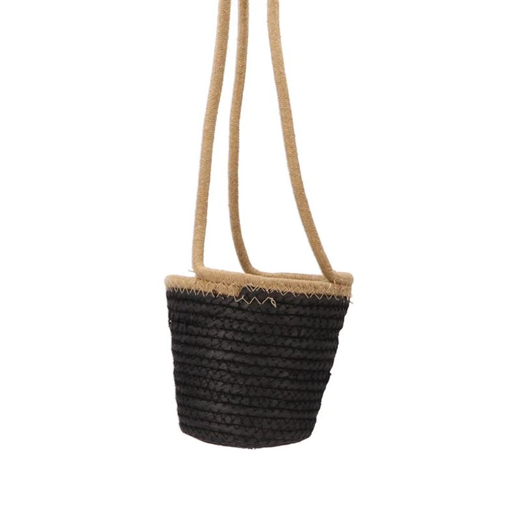 Korb Hang Tripoli schwarz/natur D16cm H15cm