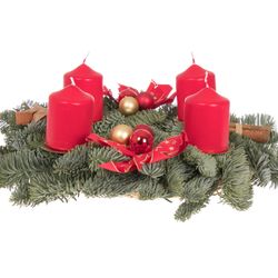 Adventskranz rot D25cm Aussenmass 30cm
