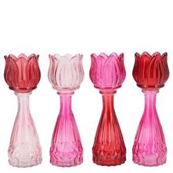 Glas Vase Tulpe Dutch rosa mix 07x18cm