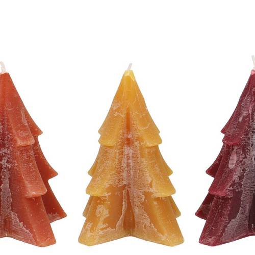 Kerze Baum mix orange D12cm H15cm