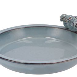 Vogeltrinkschale glasiert blau 33x05cm
