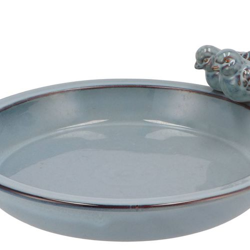 Vogeltrinkschale glasiert blau 33x05cm