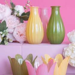 Glas Teelicht Tulpe mix D07.5cm H09.5cm