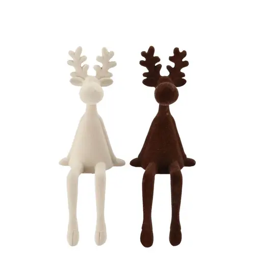 Hirsch Flock Funny mix braun/creme 08x07x19cm