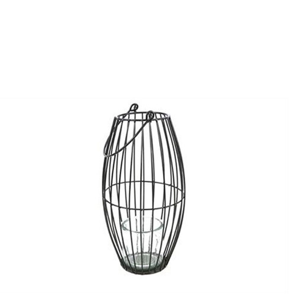 Laterne Metall schwarz D18cm H35cm