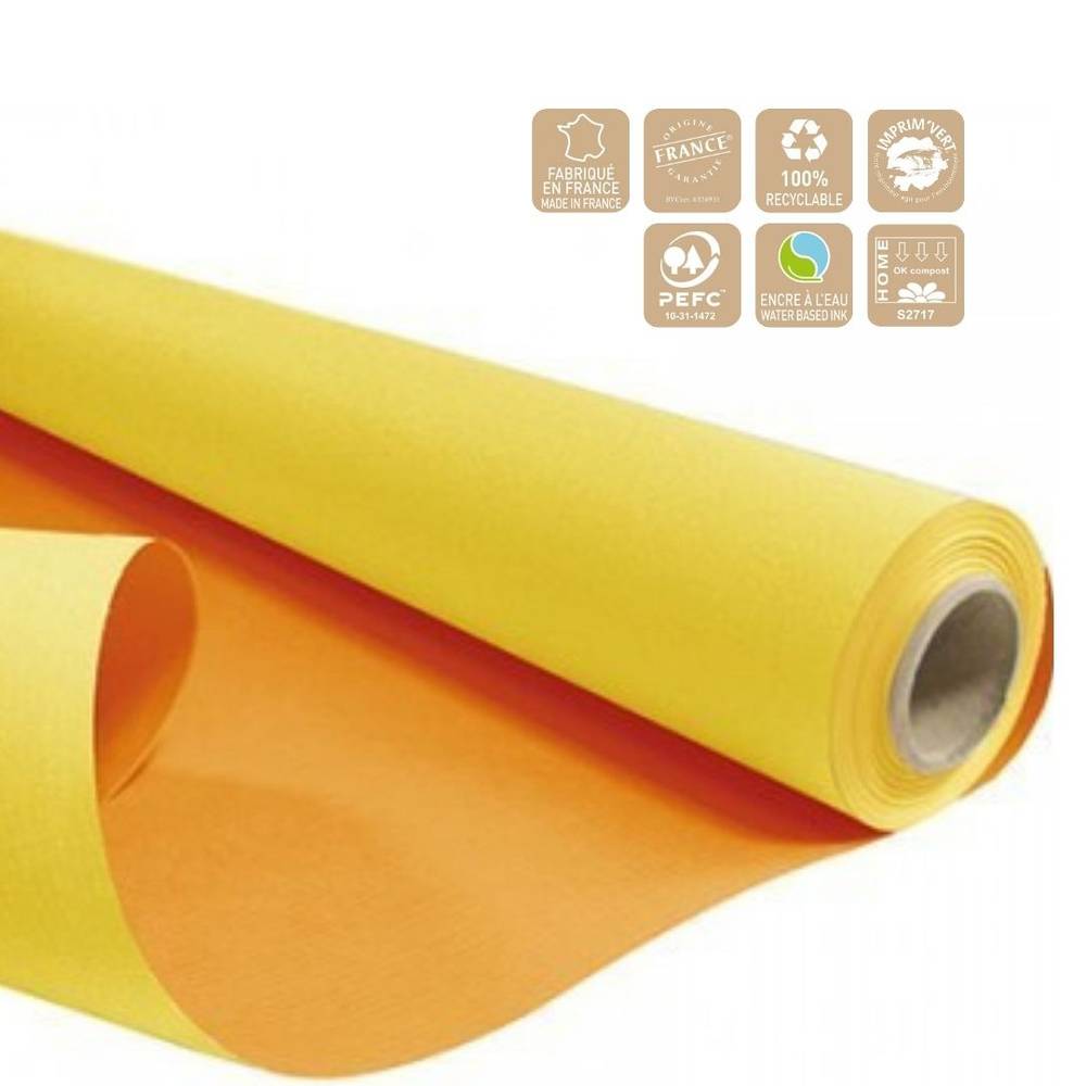 Papier Rolle 80cm Duo gelb/orange 60gr 40m