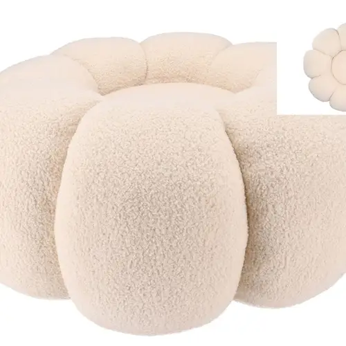 Hocker Teddy Blume creme 65x30cm