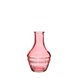 Glas Flasche Milano rosa D06cm H10cm