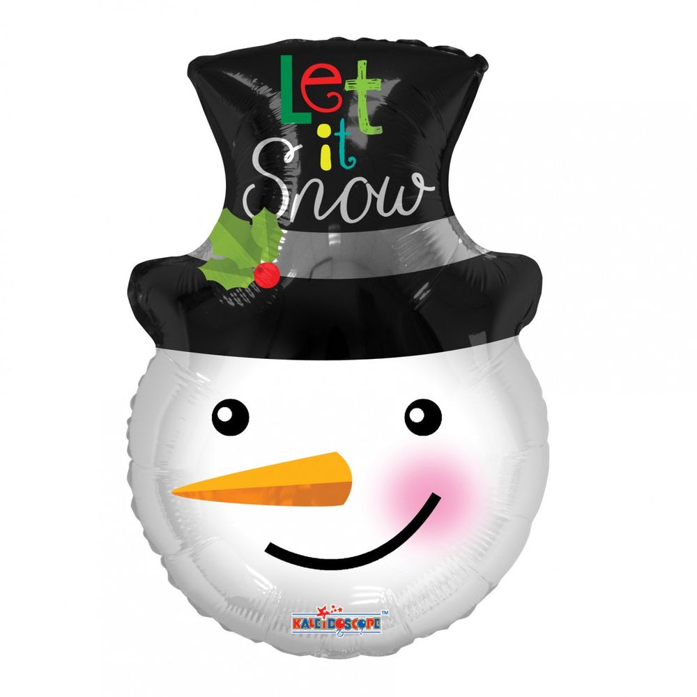 Ballon Schneemann weiss schwarz 45cm