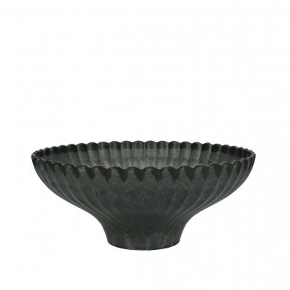 Melamine Schale grau gerippt D24cm H10cm