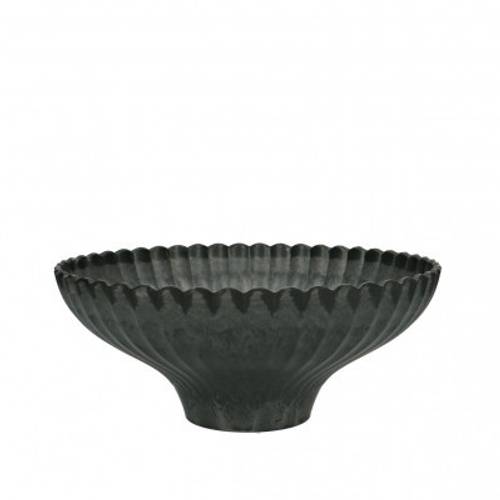 Melamine Schale grau gerippt D24cm H10cm