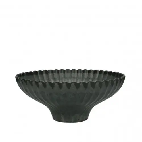 Melamine Schale grau gerippt D24cm H10cm
