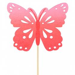 Schmetterling Zazou auf Stab rot D08cm L50cm
