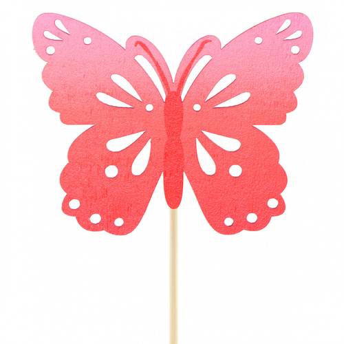 Schmetterling Zazou auf Stab rot D08cm L50cm