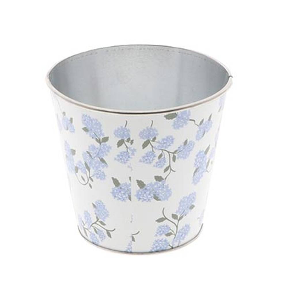 Zink Übertopf Flower blau D13cm H12cm