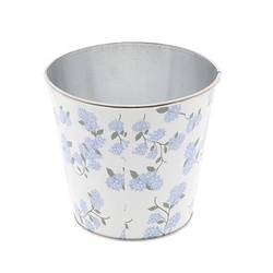 Zink Übertopf Flower blau D13cm H12cm