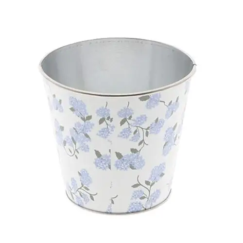 Zink Übertopf Flower blau D13cm H12cm