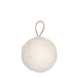 Hänger Weihnachtskugel Teddy weiss D10cm