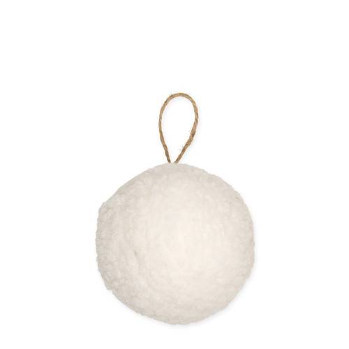 Hänger Weihnachtskugel Teddy weiss D10cm