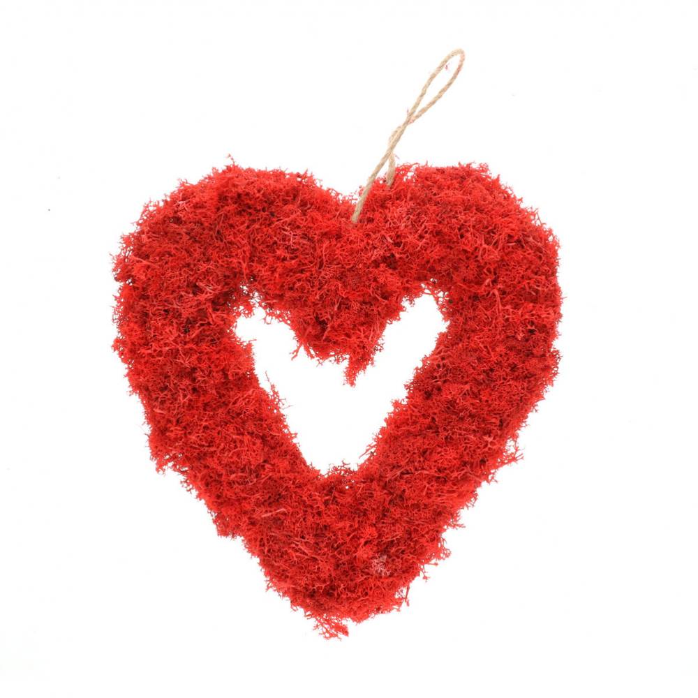Kranz Herz rot Rentiermoos D30x5cm