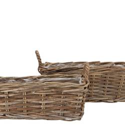 Korb Henkel Rotan braun 2/Set 16/20x39/45cm