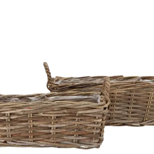 Korb Henkel Rotan braun 2/Set 16/20x39/45cm