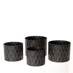 Übertopf Metall S/4 schwarz D30cm H23cm