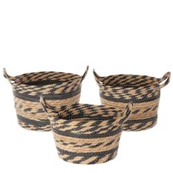 Korb Henkel Luevo schwz/nat 3Set D31cm H20cm