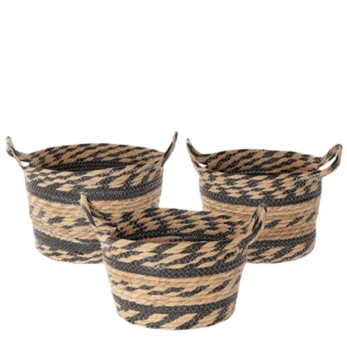 Korb Henkel Luevo schwz/nat 3Set D31cm H20cm