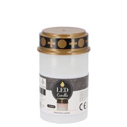 LED Grabkerze weiss 08x08x13cm