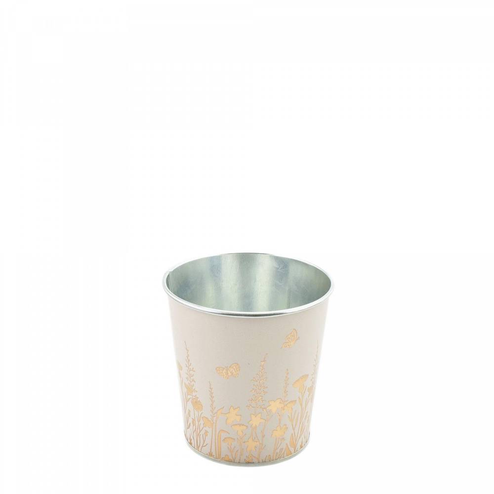 Zink Übertopf Alossi creme D10cm H10cm 