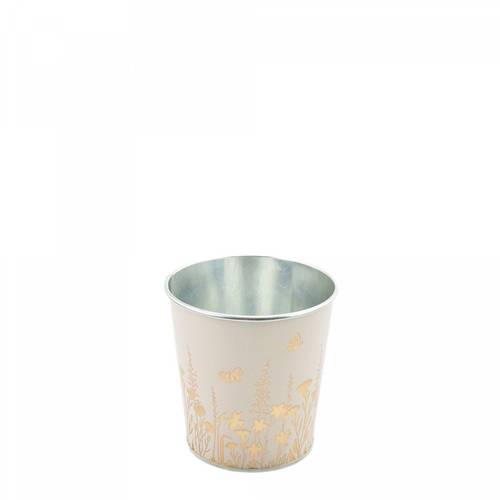 Zink Übertopf Alossi creme D10cm H10cm 