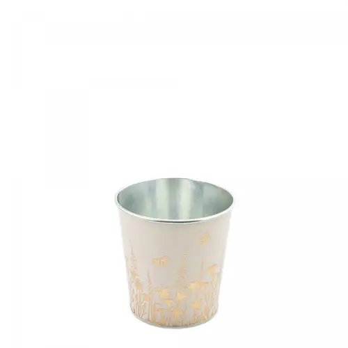 Zink Übertopf Alossi creme D10cm H10cm 