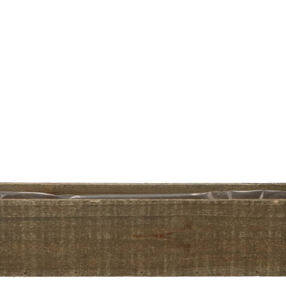 Holz Übertopf Rechteck natur 43x10x09cm