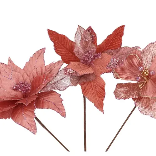 Seiden Poinsettia mix rosa L27cm