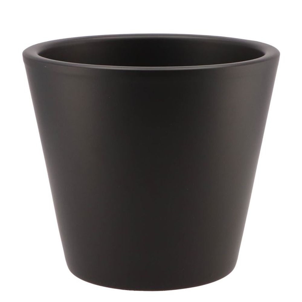 Keramik Übertopf Vinci schwarz matt D21cm H19cm